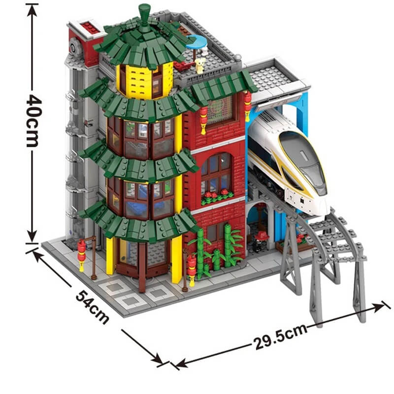 KAZI KY10008 Brick Train Station Track Edifice Guting Station