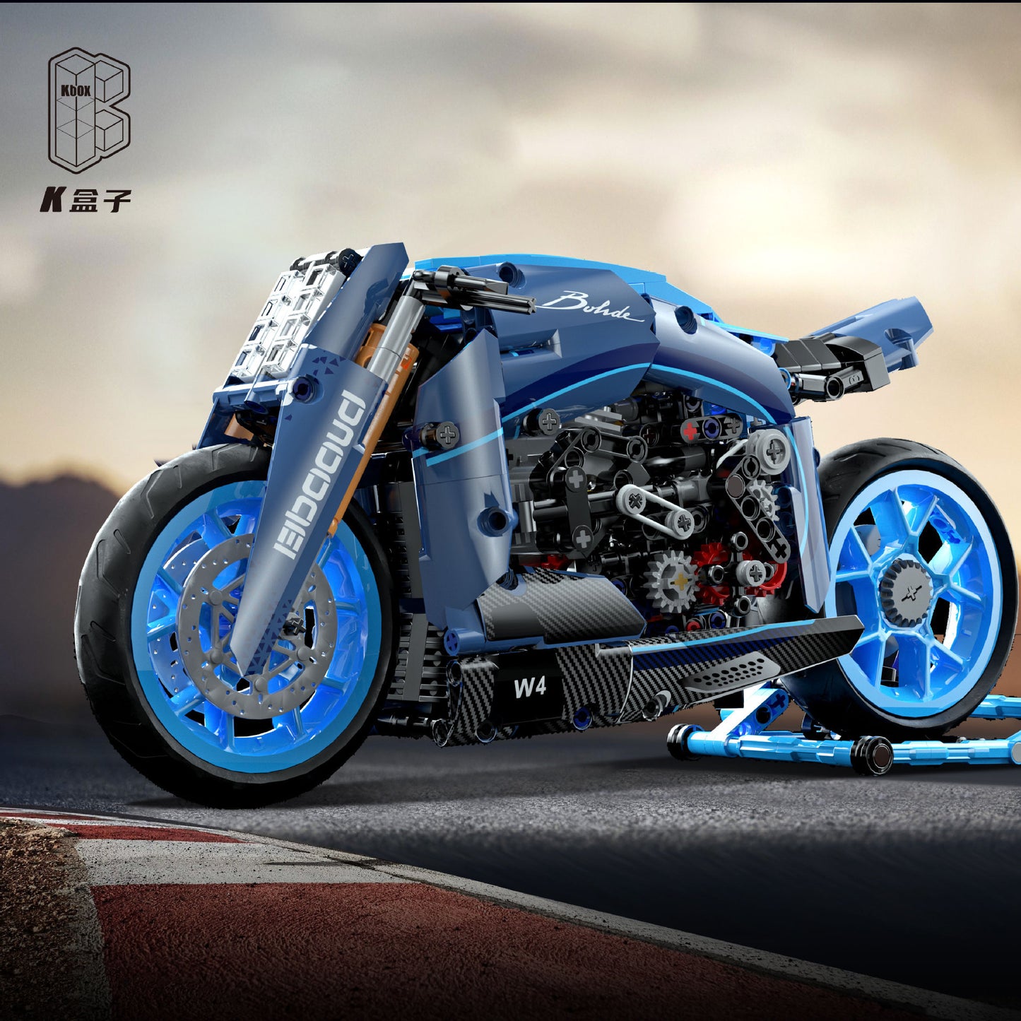 KBox 10217 Technic Bugatti Diavel Motorcycle Building block model Toy 986pcs from China