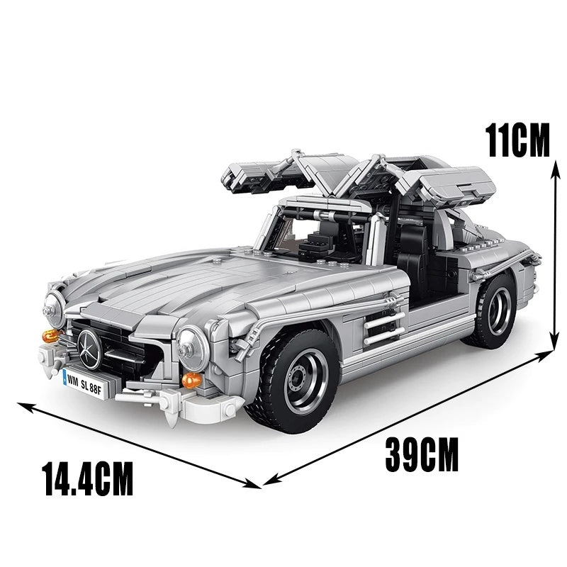 KIYU 10002 Mercedes-Benz 300SL "Gullwing" Coupé (1955) Model Car Technic building blocks 1452pcs bricks from China.