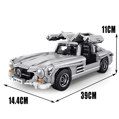KIYU 10002 Mercedes-Benz 300SL "Gullwing" Coupé (1955) Model Car Technic building blocks 1452pcs bricks from China.