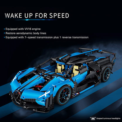 KIYUI 10088 bolide super car building blocks 1:8 Bugatti Bolide Sports Car Model 3376pcs Bricks.