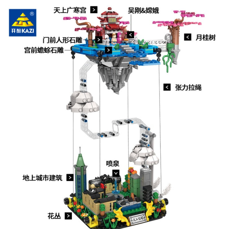 KY2011 1116pcs Tianshang Palace  Guanghan Palace Building Blocks Educational Children's Toys From China