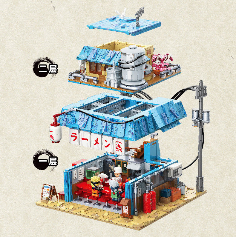 Keeppley K20509 Moc Movie View Noodle Shop Building Blocks Japanese Architecture House Model Bricks Toys from China