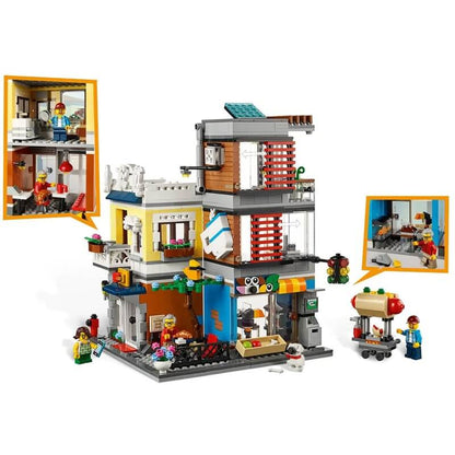 LARI 11401 Townhouse Pet Shop and Cafe Store Compatible with Lego 31097