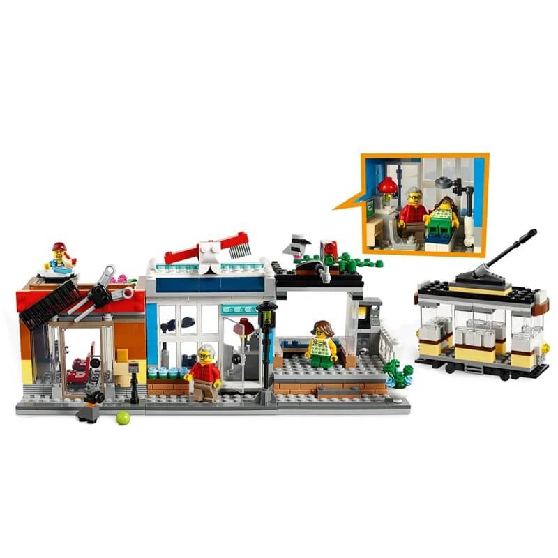 LARI 11401 Townhouse Pet Shop and Cafe Store Compatible with Lego 31097