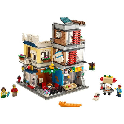 LARI 11401 Townhouse Pet Shop and Cafe Store Compatible with Lego 31097