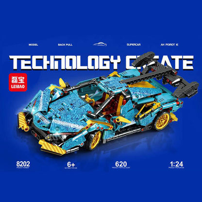 LEIBAO 8202 Moc Apollo IE Technology Create Car Model Building Blocks 620PCS Bricks From China