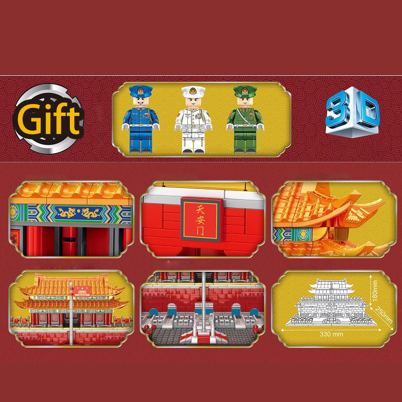 LEYI 82005 MOC Chinese Buildings "TIAN AN MEN "Building Blocks 1308pcs Bricks Toys From China.