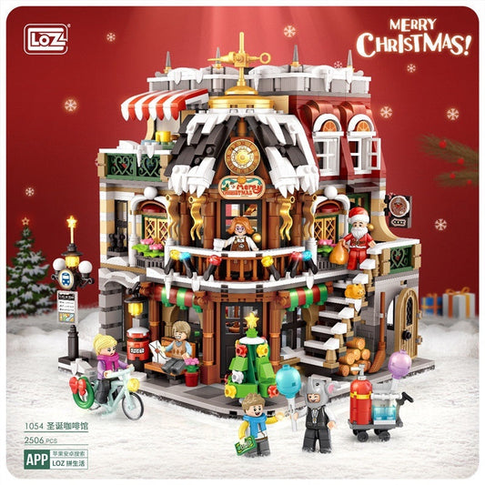 LOZ 1054  Modular Buildings Christmas Coffee House Building Blocks 2506pcs Bricks Toys From China Delivery.