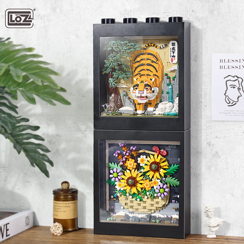 LOZ 1905 Creator Art and crafts Sunflower flower basket Building Blocks 1905pcs Bricks Toys Gift From China Delivery.