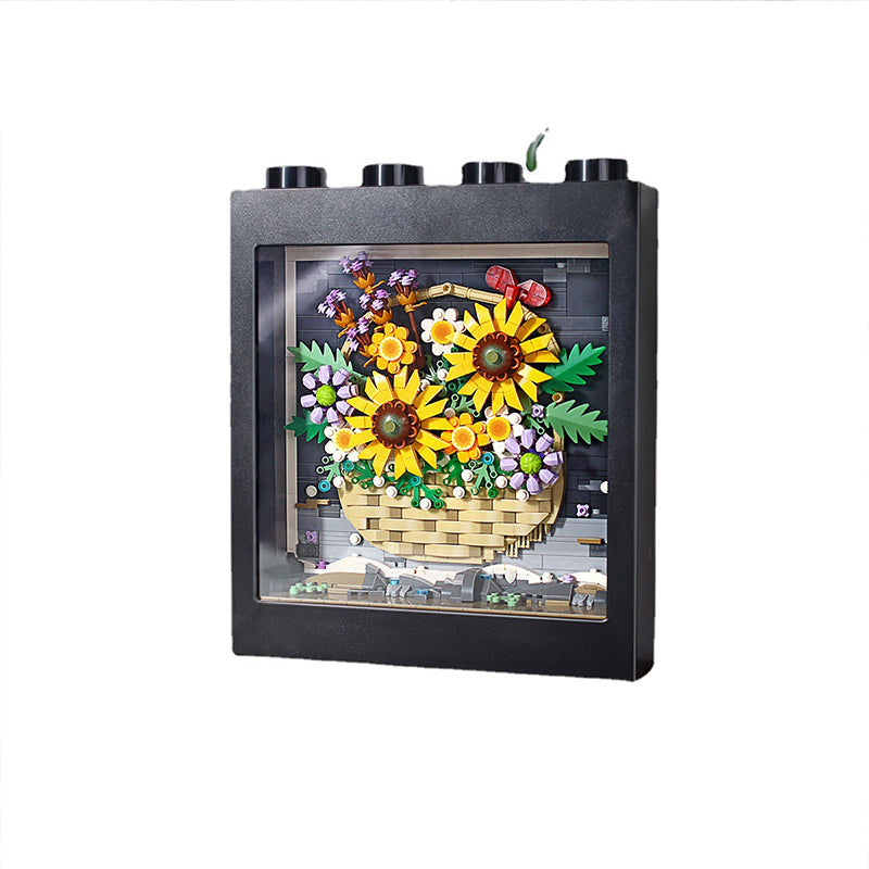 LOZ 1905 Creator Art and crafts Sunflower flower basket Building Blocks 1905pcs Bricks Toys Gift From China Delivery.