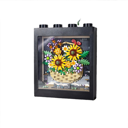 LOZ 1905 Creator Art and crafts Sunflower flower basket Building Blocks 1905pcs Bricks Toys Gift From China Delivery.