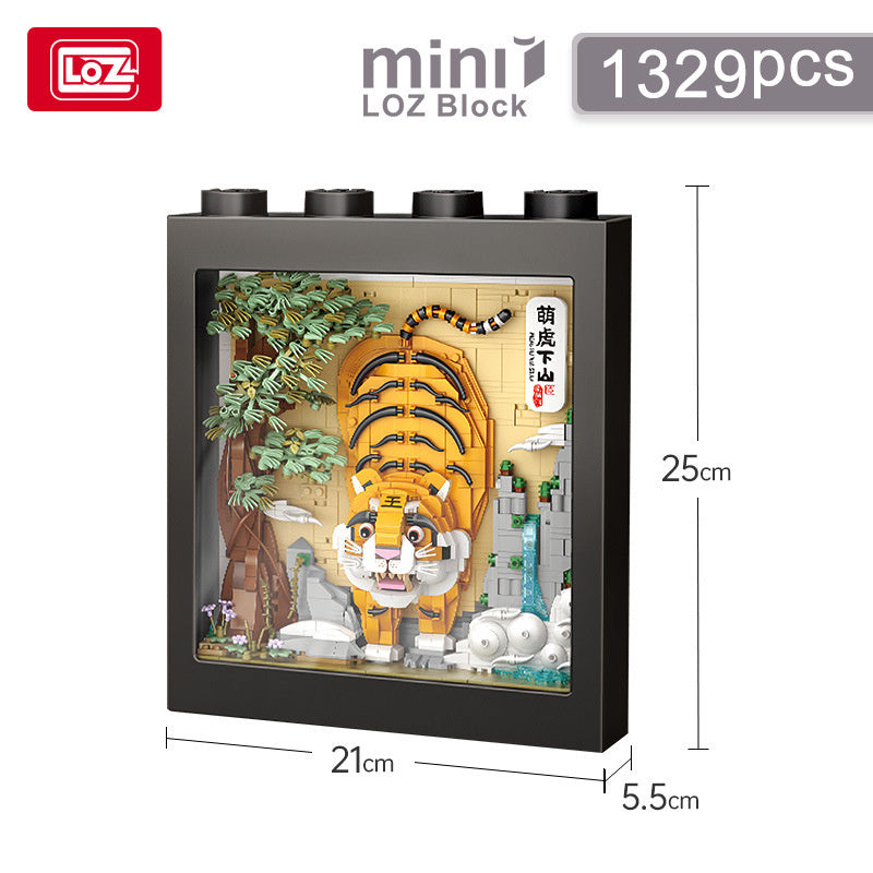 LOZ 1906 Creator Art and crafts Tiger Draw Building Blocks 1329pcs Bricks Toys Gift From China Delivery.