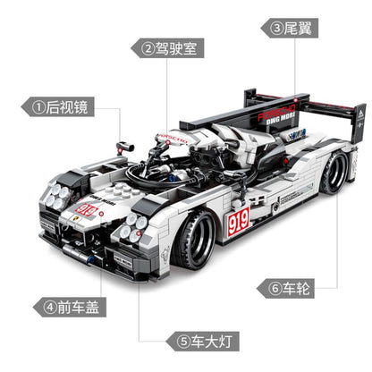 SEMBO 701652 Porsche 919 Pull-back Racing Car