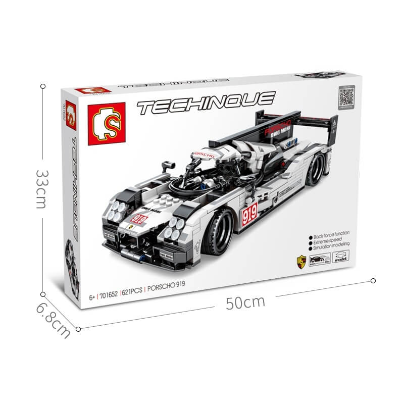 SEMBO 701652 Porsche 919 Pull-back Racing Car