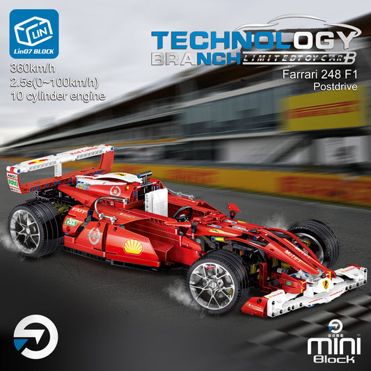 Lin07 0011 Blocks Technic Series Model Series "Ferrari" 248 F1 Formula 1 Mini Car Building Blocks 1275pcs Bricks Toy Ship From China