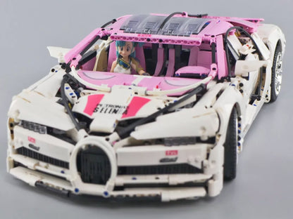 Lin07 007 Mini Blocks 20086 Pink Super Bugatti Racing Drag Racing Drift Nitrogen Acceleration From China