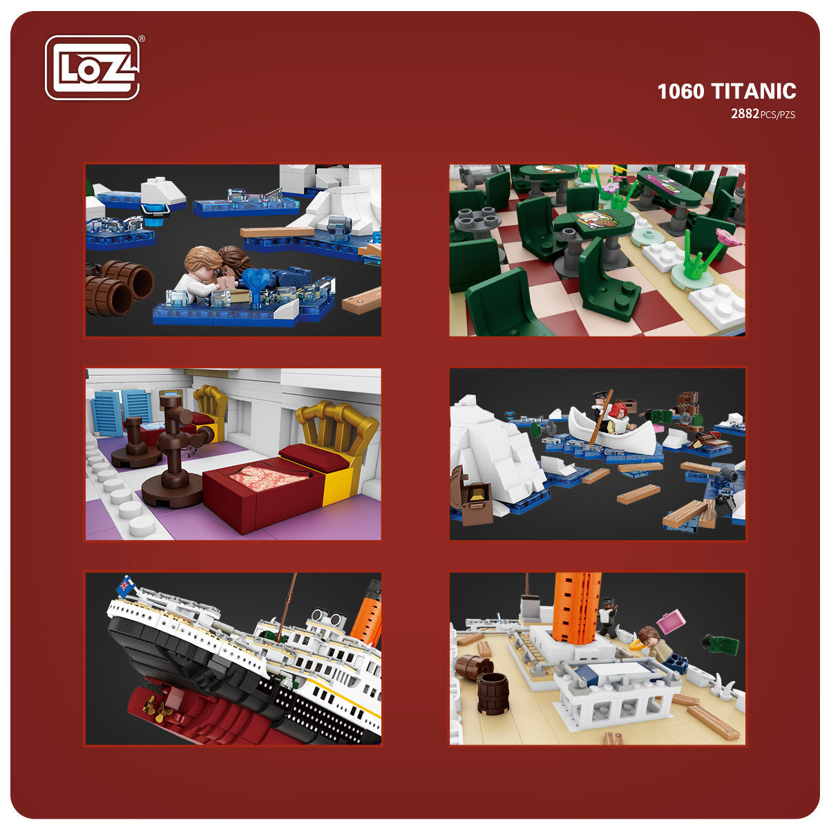{MINI Bricks} LOZ 1060 Creator Expert Movie Titanic Building Blocks 2882pcs Bricks Toys from China Delivery.