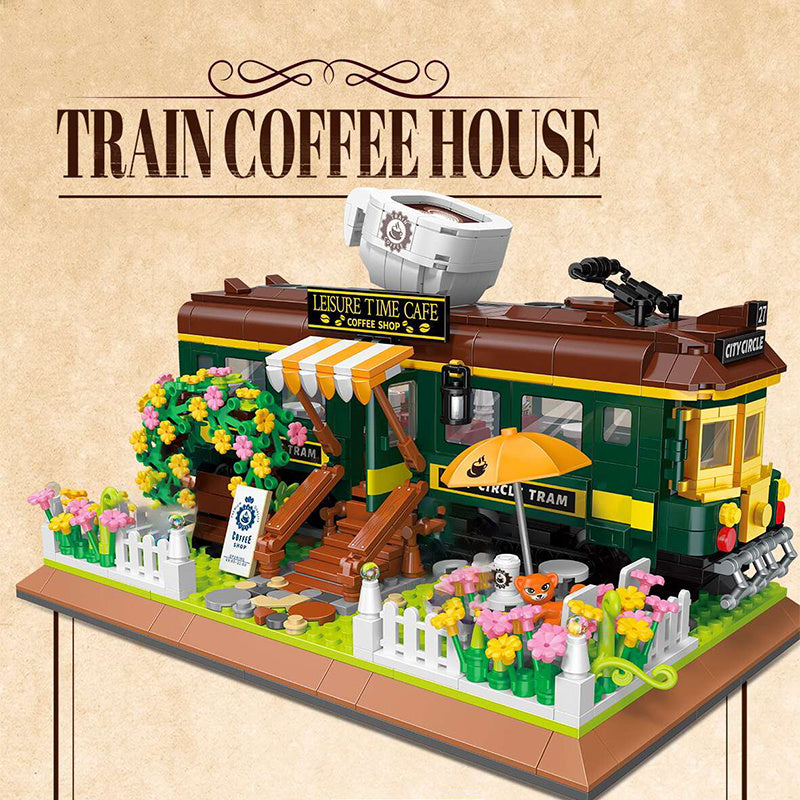 {MINI Bricks}ZHEGAO DZ6002 Creator Expert Train Coffee House Building Blocks 1081pcs Bricks Toys From China Delivery.
