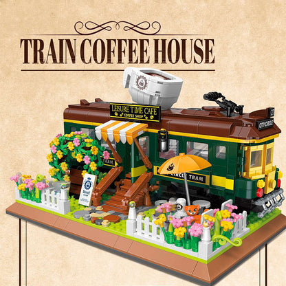 {MINI Bricks}ZHEGAO DZ6002 Creator Expert Train Coffee House Building Blocks 1081pcs Bricks Toys From China Delivery.