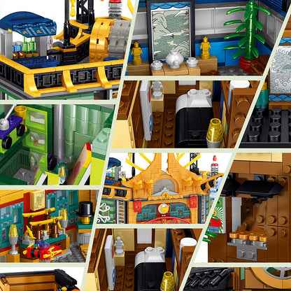 {MINI Bricks} ZHEGAO QL00982 Modular Buildings Hongkong City Bricks 4184pcs City Street Building Blocks Toys From China Delivery.