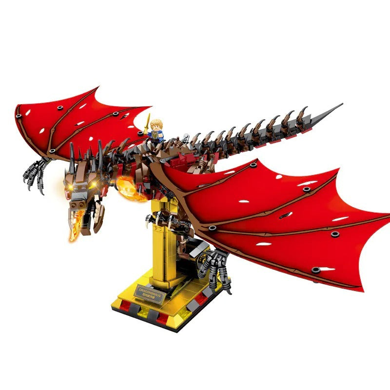 MJI 13003 Movie &amp; Game The Lord of the Rings Dragon Smaug Model Building Blocks 1359pcs Bricks Toys From China