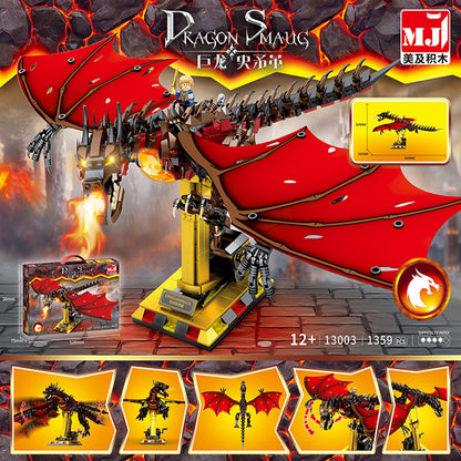 MJI 13003 Movie &amp; Game The Lord of the Rings Dragon Smaug Model Building Blocks 1359pcs Bricks Toys From China
