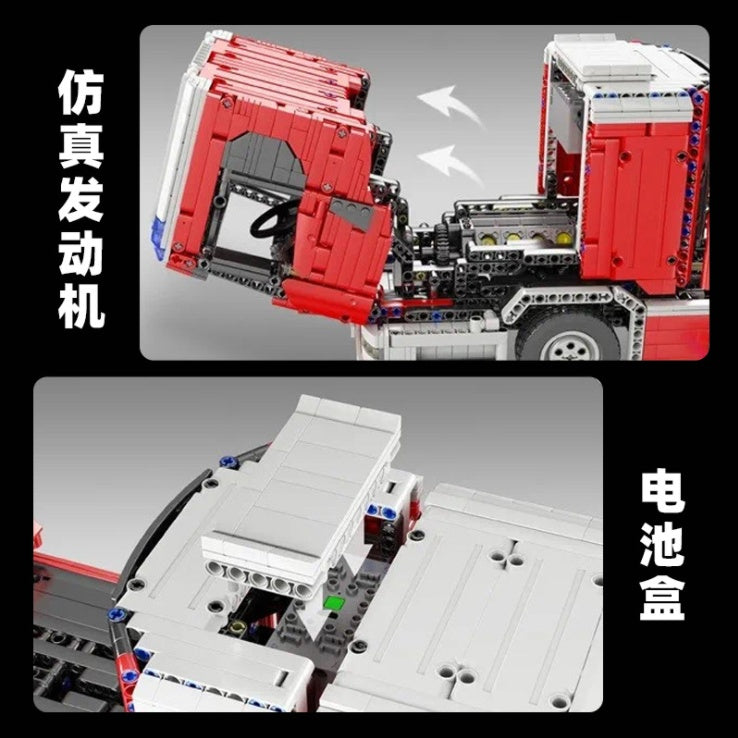 MK17022 fire-fighting ladder car electric remote control APP technology engineering series building block toys Ship From China