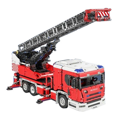 MK17022 fire-fighting ladder car electric remote control APP technology engineering series building block toys Ship From China