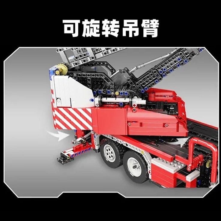 MK17022 fire-fighting ladder car electric remote control APP technology engineering series building block toys Ship From China