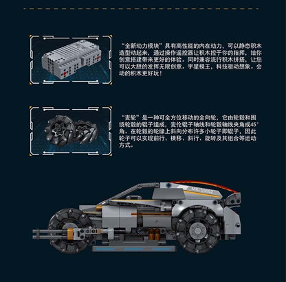 MOULD KING 15052 Building Block Power Brick Desert Storm High-Tech Car Toys MOC RC  555pcs bricks ship from China.
