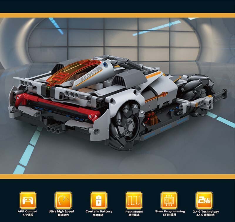 MOULD KING 15052 Building Block Power Brick Desert Storm High-Tech Car Toys MOC RC  555pcs bricks ship from China.