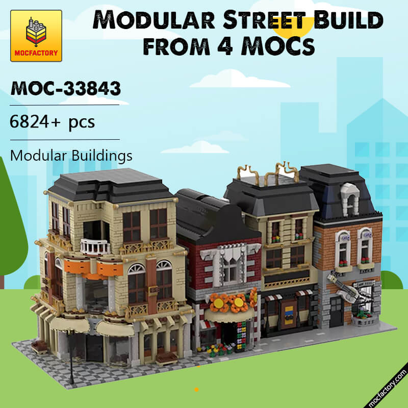 MOC-33843 Modular Street Build from 4 MOCs Modular Buildings by gabizon