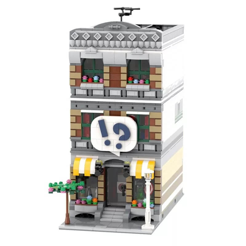 MOC-42895 Modular Comic Shop + Apartment Buildings by brick_monster