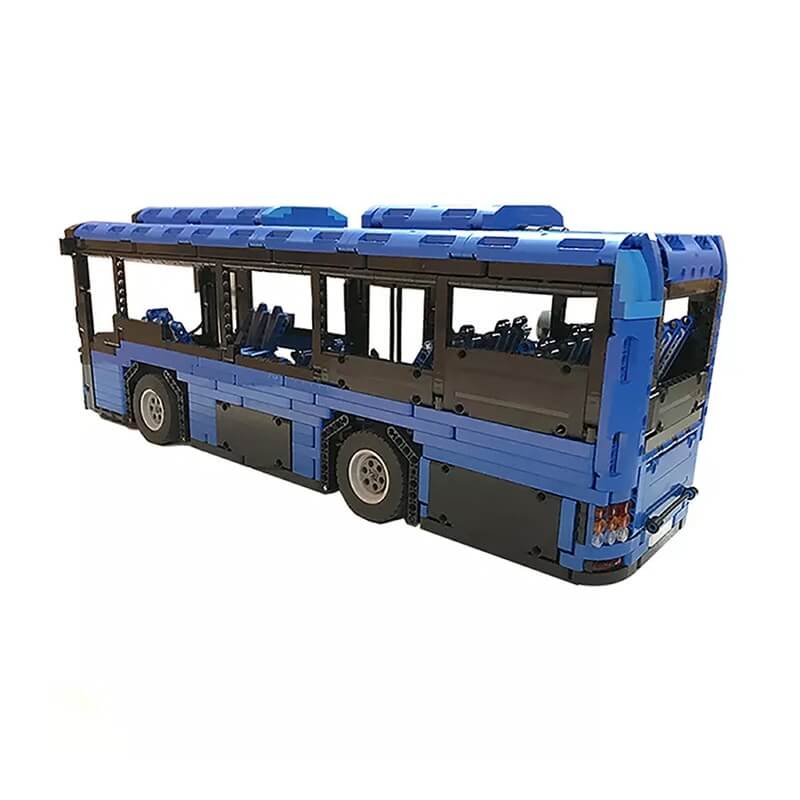 MOC-5161 Motorized Blue Bus by HallBricks