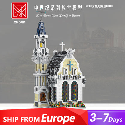 MOC Custom Building Blocks 033006 Creator Medieval City Church 4752pcs Bricks Ship From Europe 3-7 Days Delivery