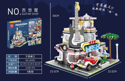 MOULDKING 16002 Guitar Shop Nova Town with LED Lights Compatible Urge 10196