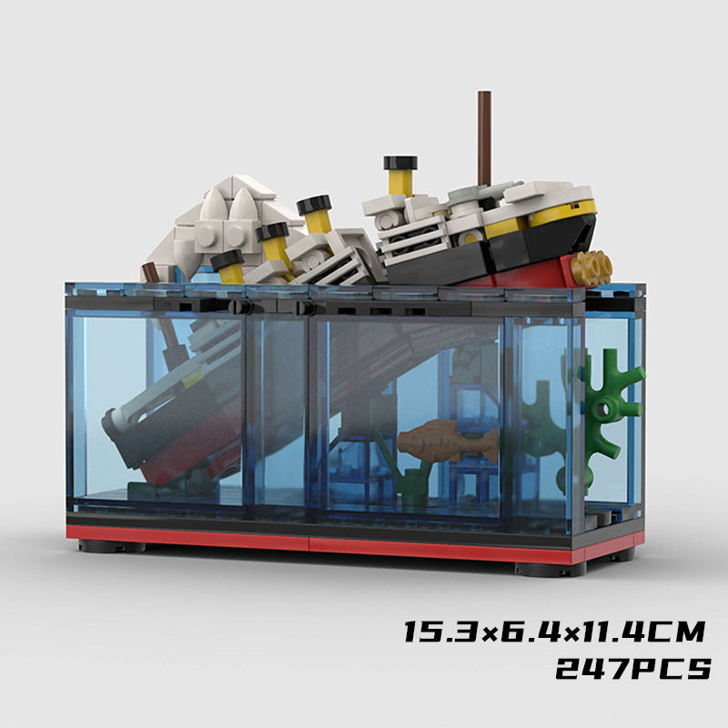 MOC-M1723 Mini Bricks Movie Titanic Boats Model Building Blocks 247pcs Kid Toys From China