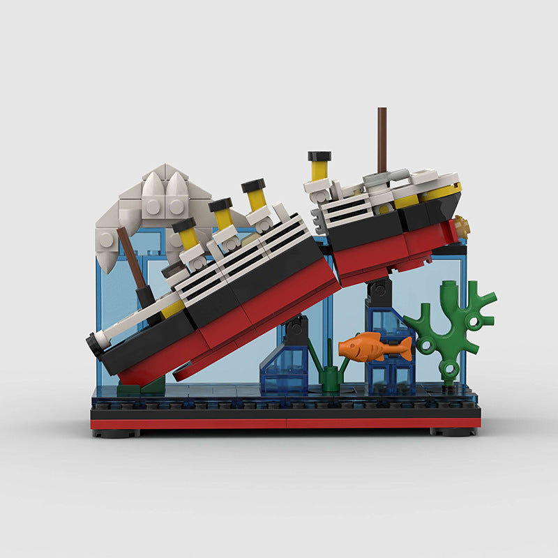 MOC-M1723 Mini Bricks Movie Titanic Boats Model Building Blocks 247pcs Kid Toys From China