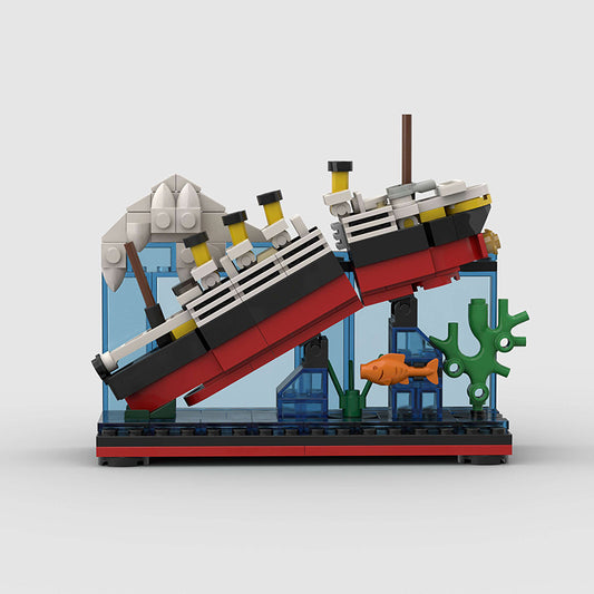 MOC-M1723 Mini Bricks Movie Titanic Boats Model Building Blocks 247pcs Kid Toys From China