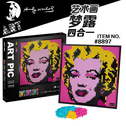 8897 Mosaic Portrait: Marilyn Monroe by Andy Warhol Art Pic Compatible LEGO 31197