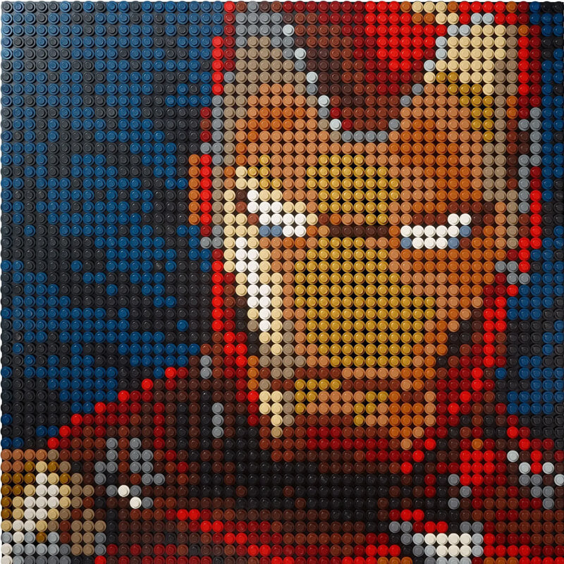 8899 Mosaic Portrait: Iron Man Pic Art Compatible LEGO 31199