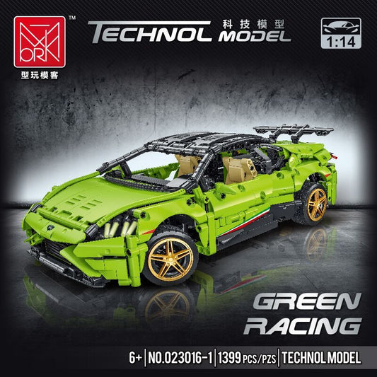 MOKR 023016-1 Rambo Sports Car Mavericks 1:14 Sports Car Small Particles Assembled Building Block Model Educational Toy From China