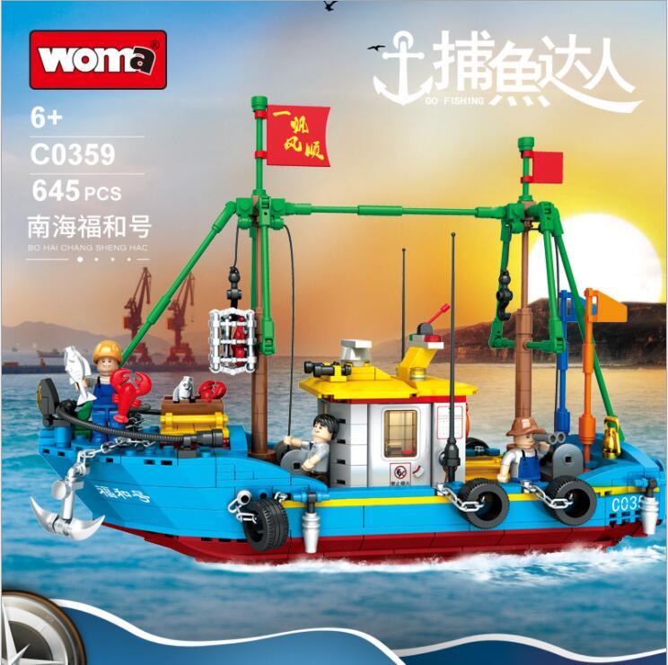 MOMAR C0359 Nanhai Fuhe Fishing Building Blocks Set 645pcs Bricks Toys Gift From China.