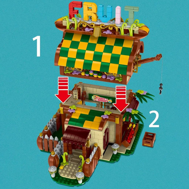 MORK 031052 MOC Modular Buildings ToonCity Fruit House Building Blocks 1638pcs Bricks Toys From China.