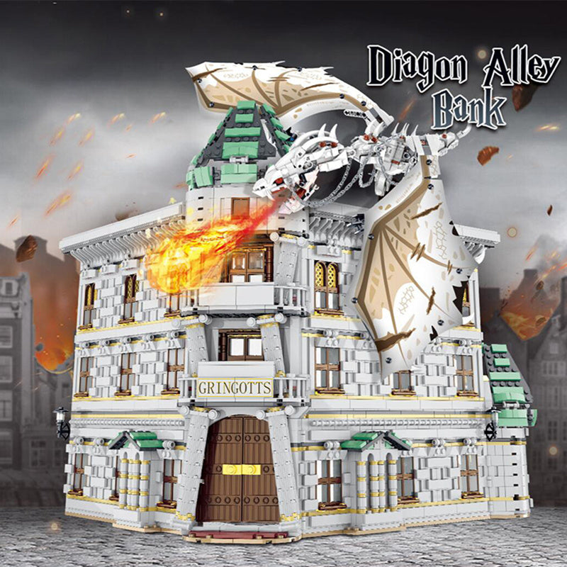 MORK 032101 Harry Potter Gringotts Bank &amp; Ukranian Ironbelly Dragon - Diagon Alley 4185pcs Building Blocks From Europe 3-7 Days Delivery