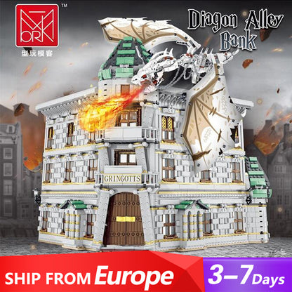 MORK 032101 Harry Potter Gringotts Bank &amp; Ukranian Ironbelly Dragon - Diagon Alley 4185pcs Building Blocks From Europe 3-7 Days Delivery