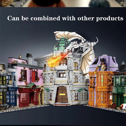 MORK 032101 Movie &amp; Game Gringotts Bank &amp; Ukranian Ironbelly Dragon - Diagon Alley 4185pcs Building Blocks From USA Delivery.