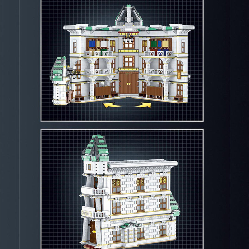 MORK 032101 Movie &amp; Game Gringotts Bank &amp; Ukranian Ironbelly Dragon - Diagon Alley 4185pcs Building Blocks From USA Delivery.