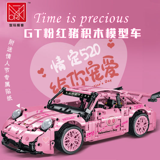 MORKMODEL 023024-2 Technic 'Porsche' Pink GT RACING building blocks 1268pcs bricks Toys For Gift from China